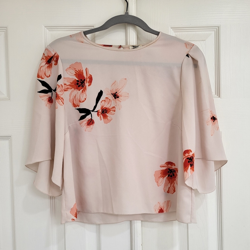 Aritzia Wilfred Floral Blush Pink Blouse Women's Size Medium